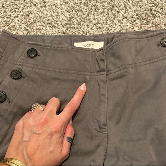 LOFT Mid-Waist Academia Bootcut Sailor Style Trousers in Gray Brown, Size 6 - Picture 10 of 11